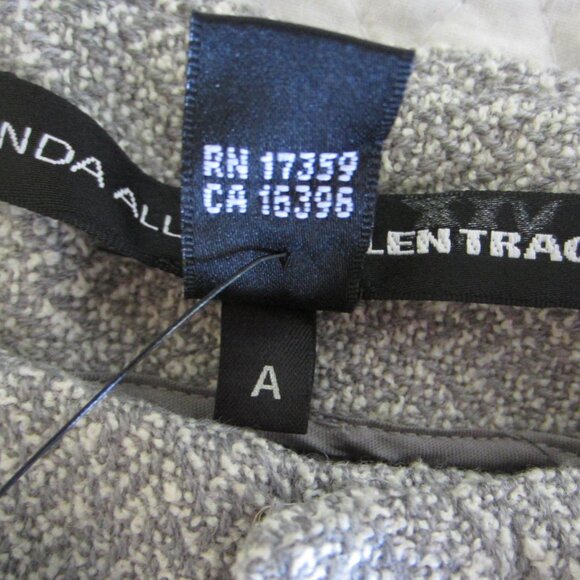 NWT $298 – LINDA ALLARD ELLEN TRACY Gray Woven ZigZag Wide-Leg Slacks / Pants 4P - Picture 3 of 8